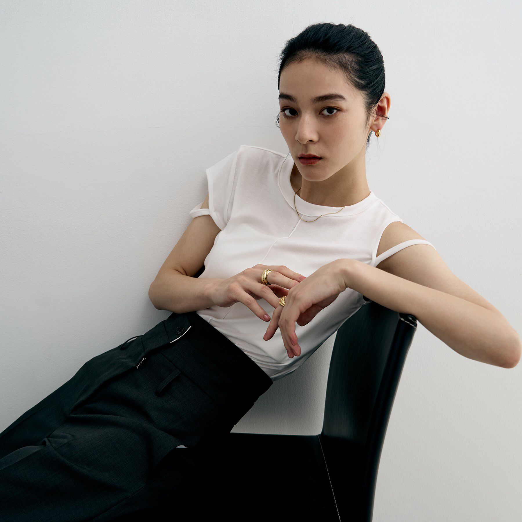 COCOSHNIK ONKITSCH「シルバー ハギーフープ リッジピアス GP」|ピアス|