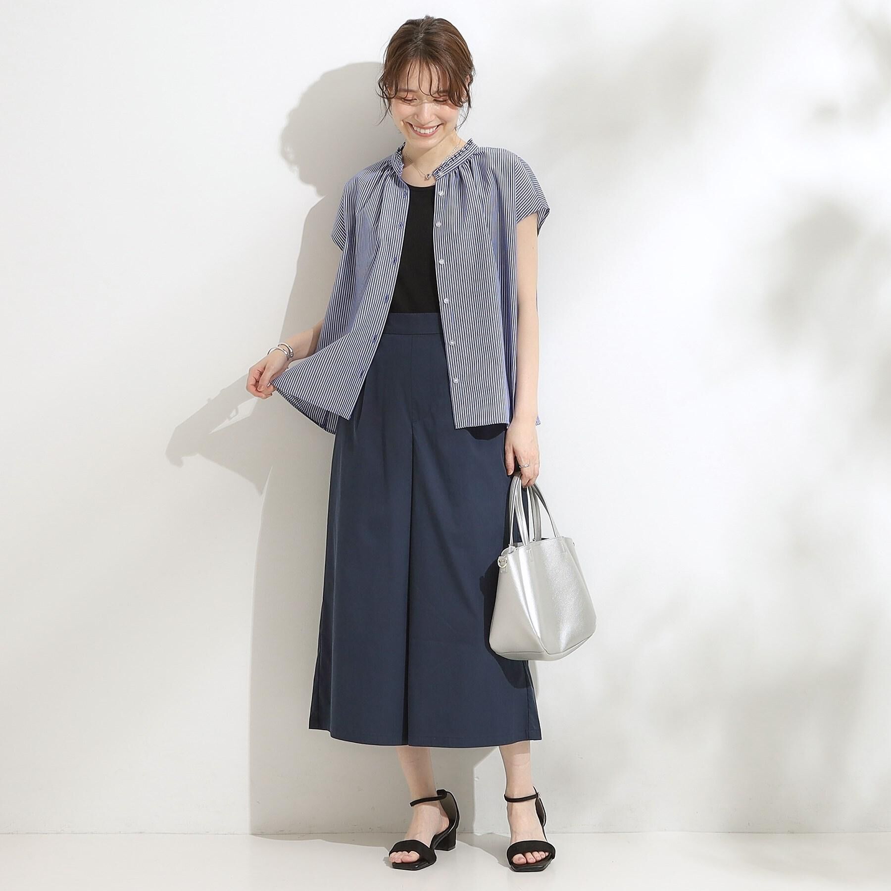 SHOO･LA･RUE「【S-LL/ひんやり/UV】すっきり見えマリン風 ガウチョパンツ」|その他|