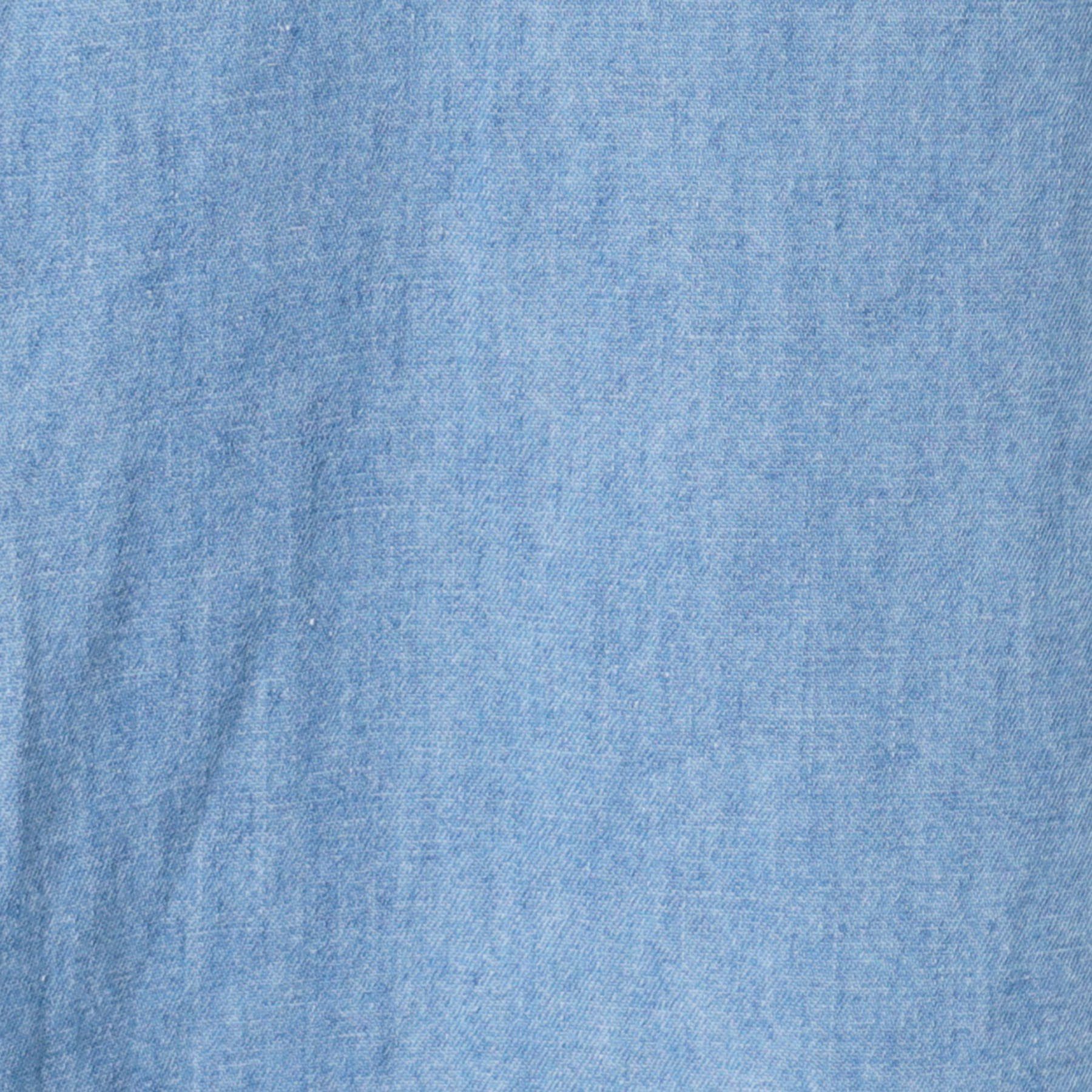 Dessin「【洗える】リネンブレンドデニムフリルシャツ」|シャツ・ブラウス|