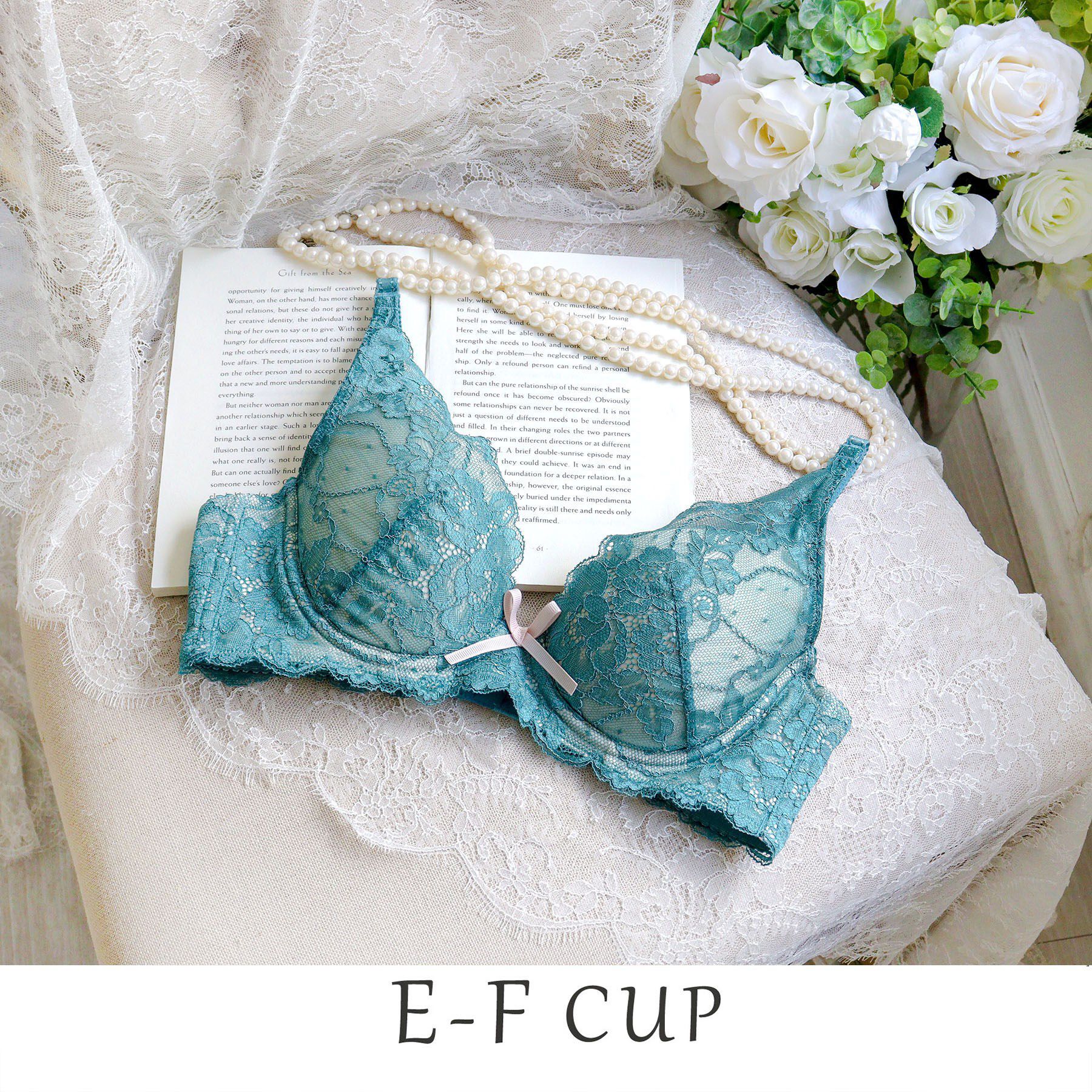 Risa Magli「ノーラ ブラジャー（E-F）＜スウィートリッチ＞」|インナー|グリーン(022)