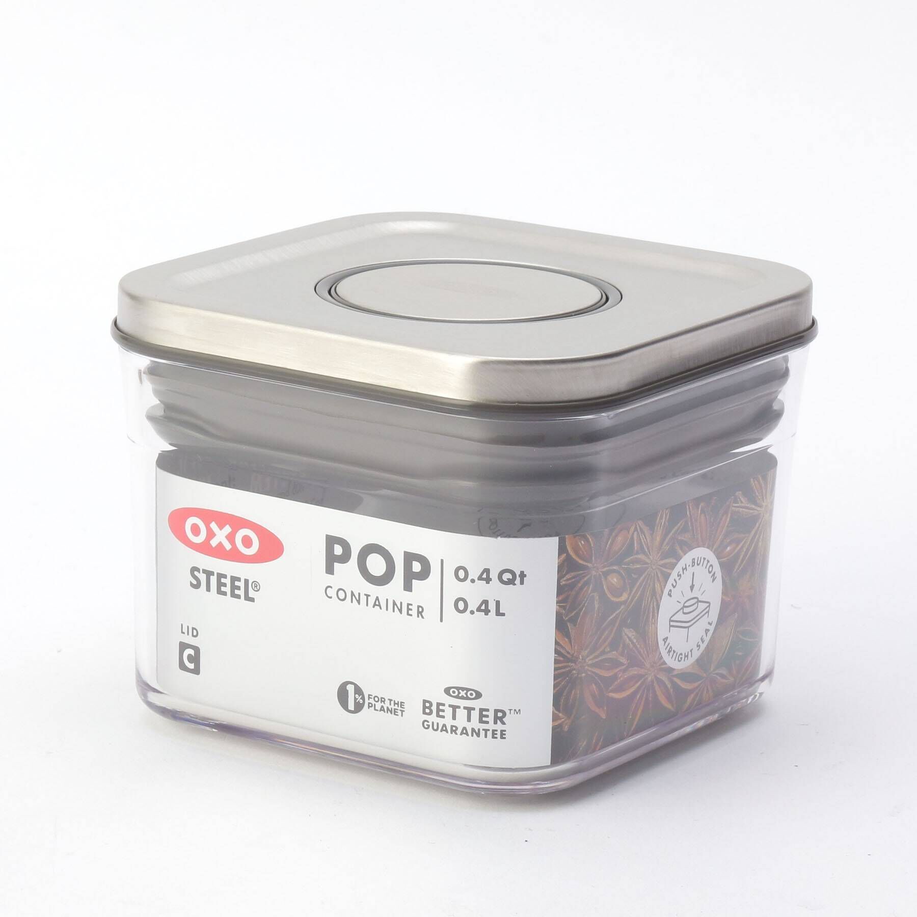 212 KITCHEN STORE「OXO (オクソー) ステンレスポップコンテナ スモールスクエア (ミニ) 0.4L」|食器・キッチングッズ|その他