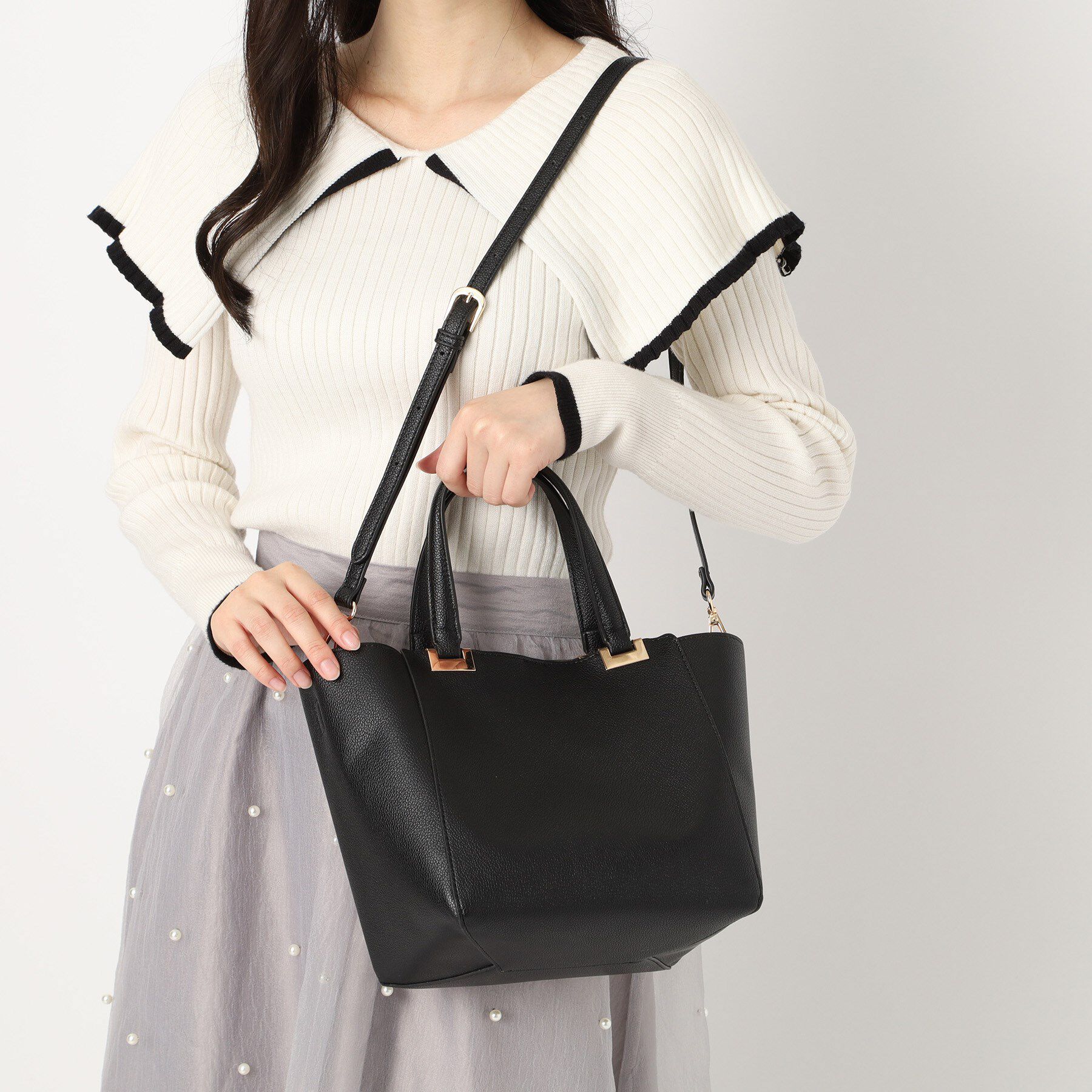 ESPERANZA「メタルアクセントハンドルトートバッグ」|トートバッグ|