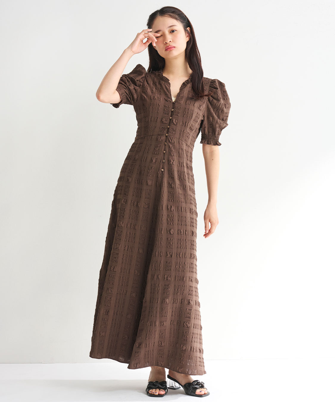 COCO DEAL「バックシャンチェックワンピース」|ワンピース|