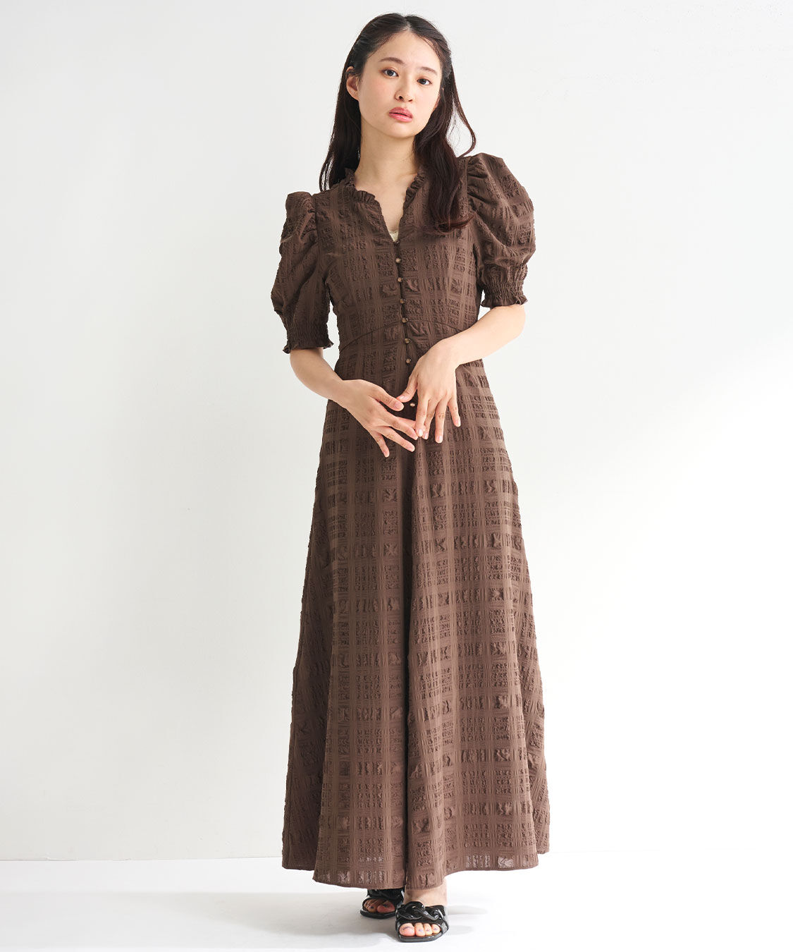 COCO DEAL「バックシャンチェックワンピース」|ワンピース|