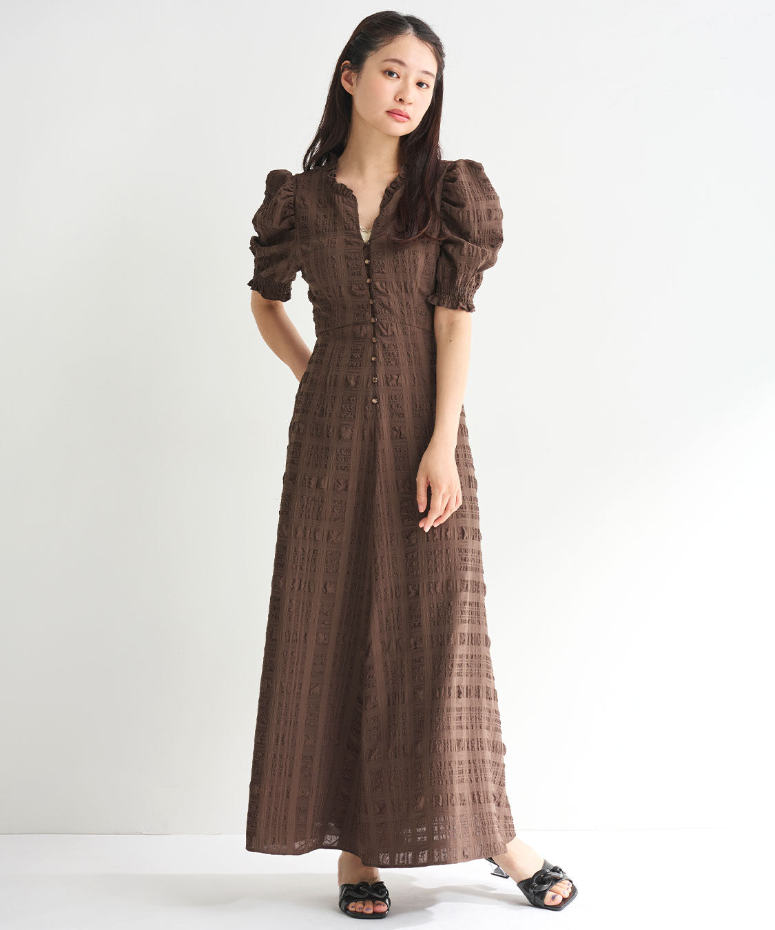 COCO DEAL「バックシャンチェックワンピース」|ワンピース|