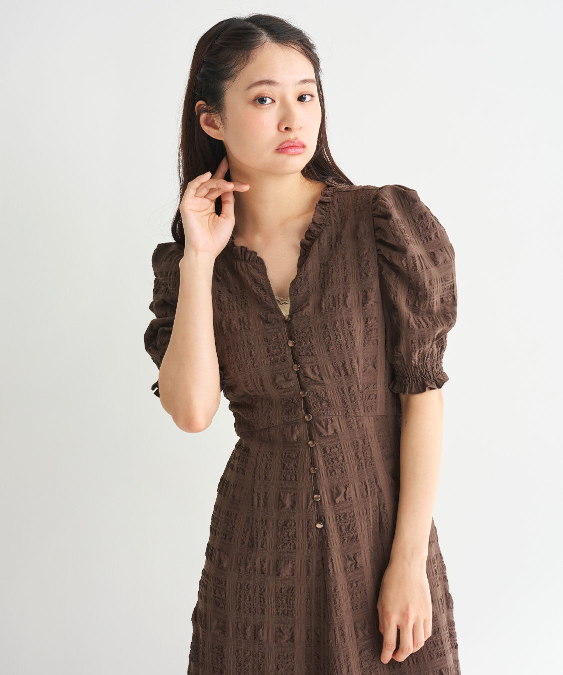 COCO DEAL「バックシャンチェックワンピース」|ワンピース|