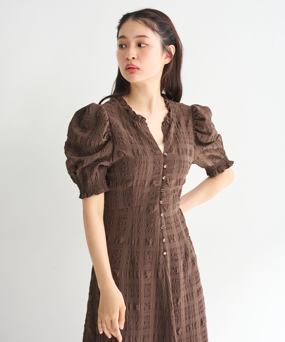 COCO DEAL「バックシャンチェックワンピース」|ワンピース|