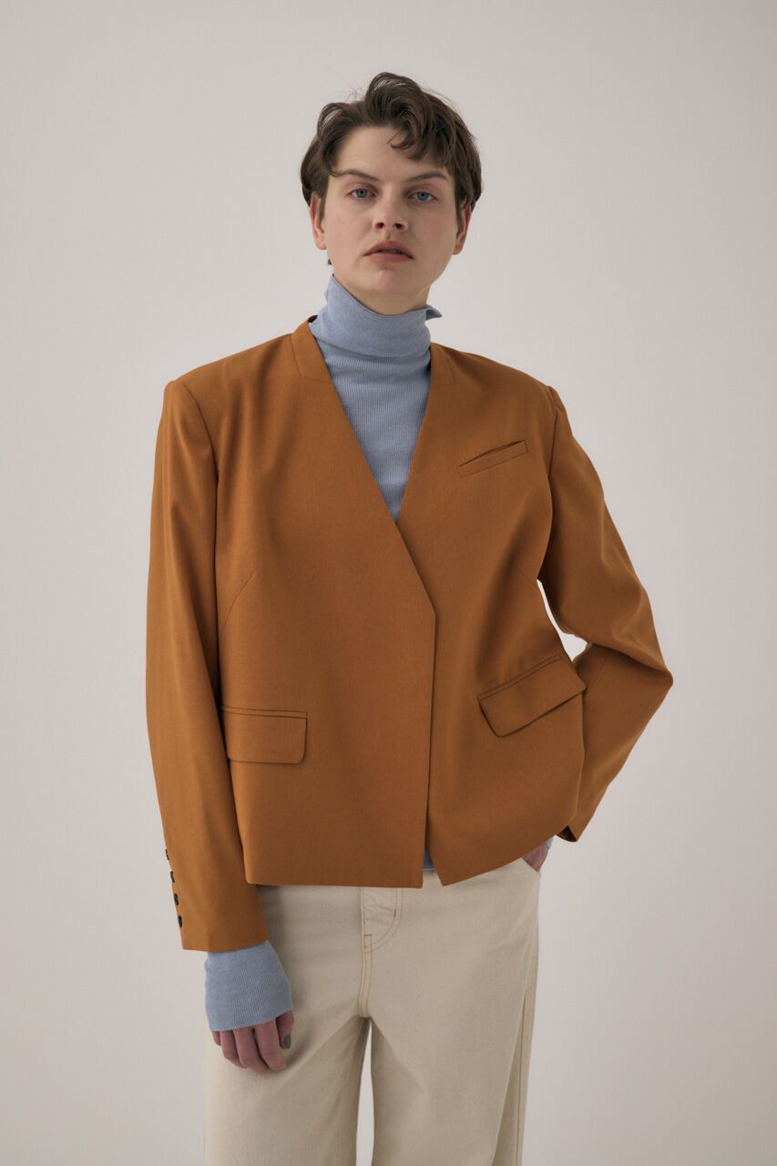 MOUSSY「リサイクルポリエステル使用ノーカラージャケット＆ペプラムベルトSET」|その他|