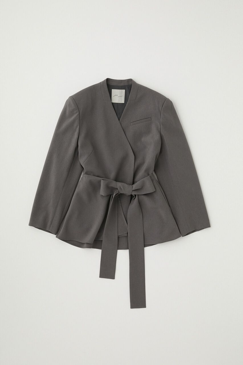 MOUSSY「リサイクルポリエステル使用ノーカラージャケット＆ペプラムベルトSET」|その他|