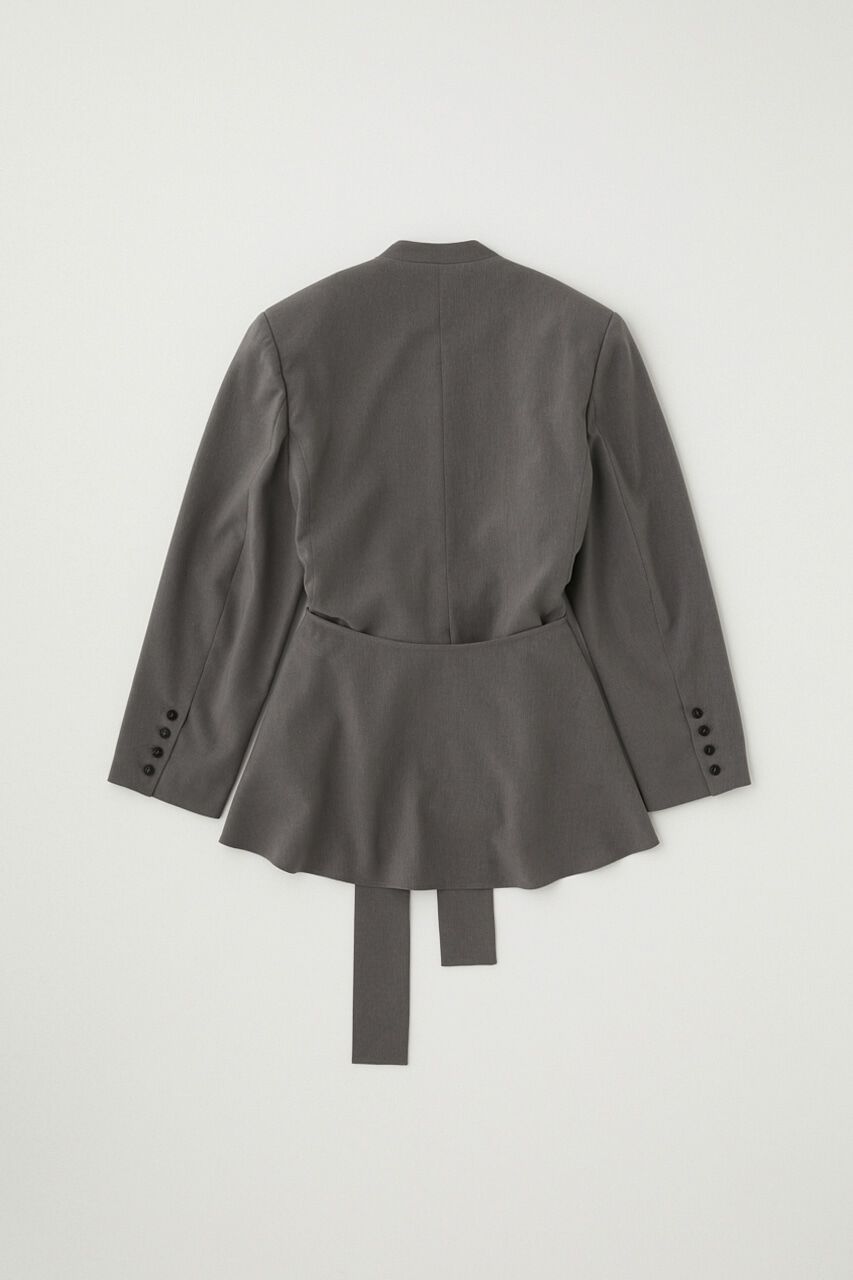 MOUSSY「リサイクルポリエステル使用ノーカラージャケット＆ペプラムベルトSET」|その他|