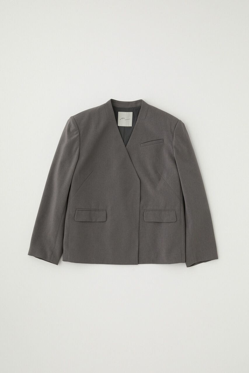 MOUSSY「リサイクルポリエステル使用ノーカラージャケット＆ペプラムベルトSET」|その他|