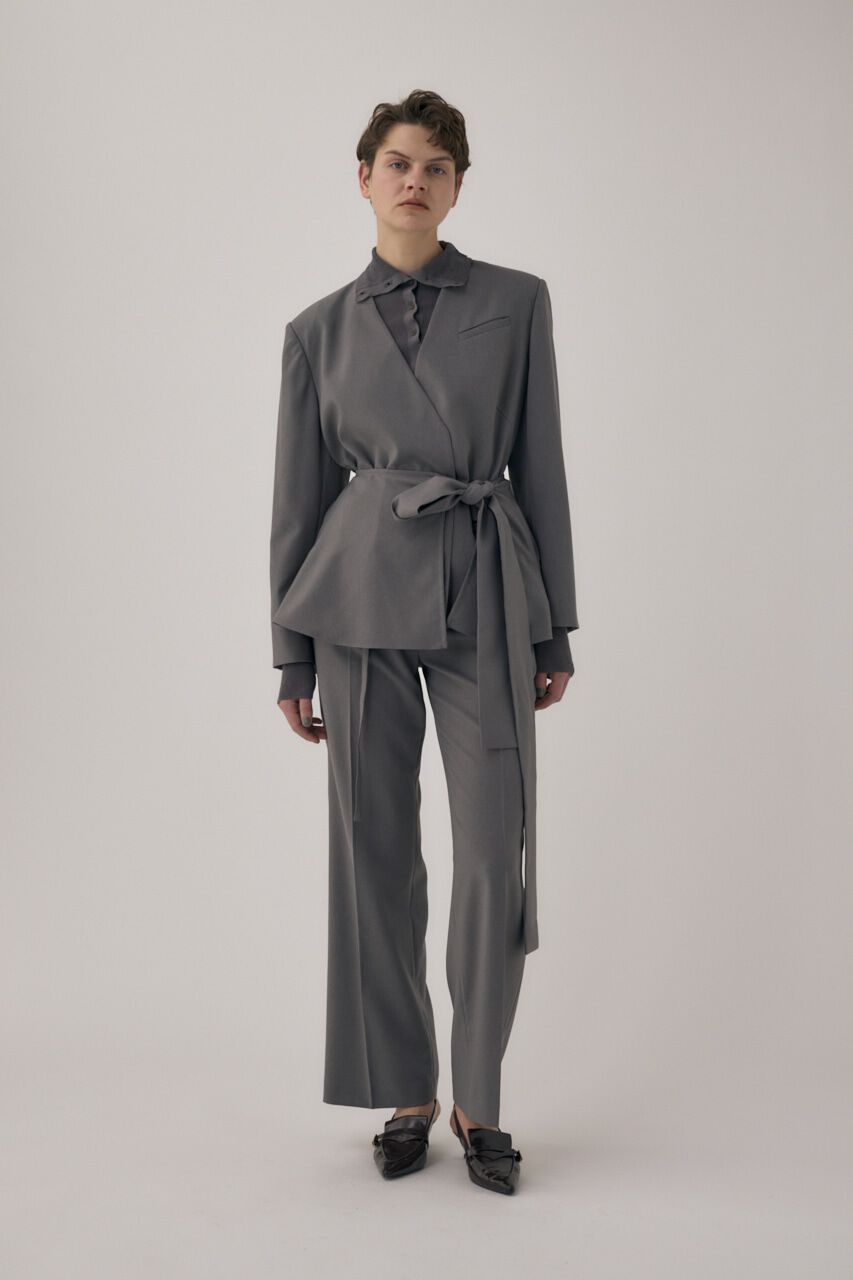 MOUSSY「リサイクルポリエステル使用ノーカラージャケット＆ペプラムベルトSET」|その他|