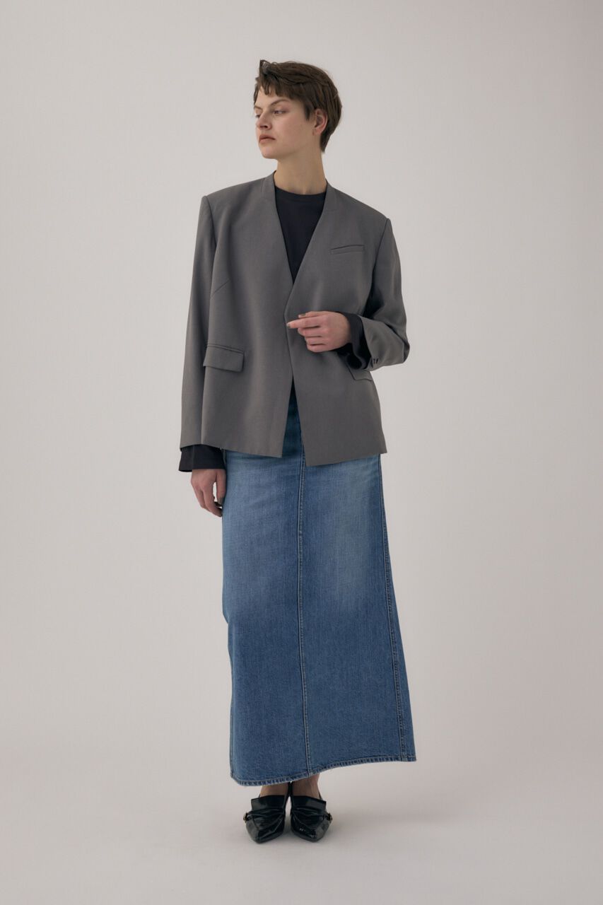 MOUSSY「リサイクルポリエステル使用ノーカラージャケット＆ペプラムベルトSET」|その他|