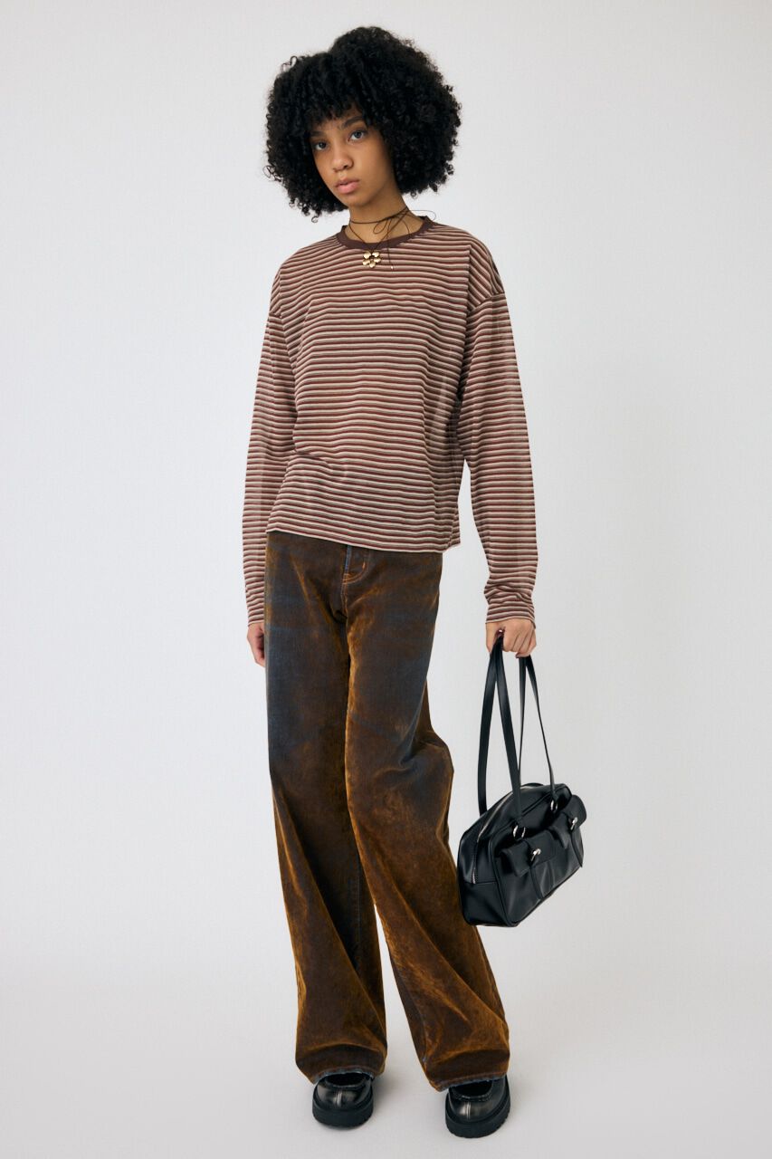 MOUSSY「SHEER BORDER ロンT」|Tシャツ・カットソー|