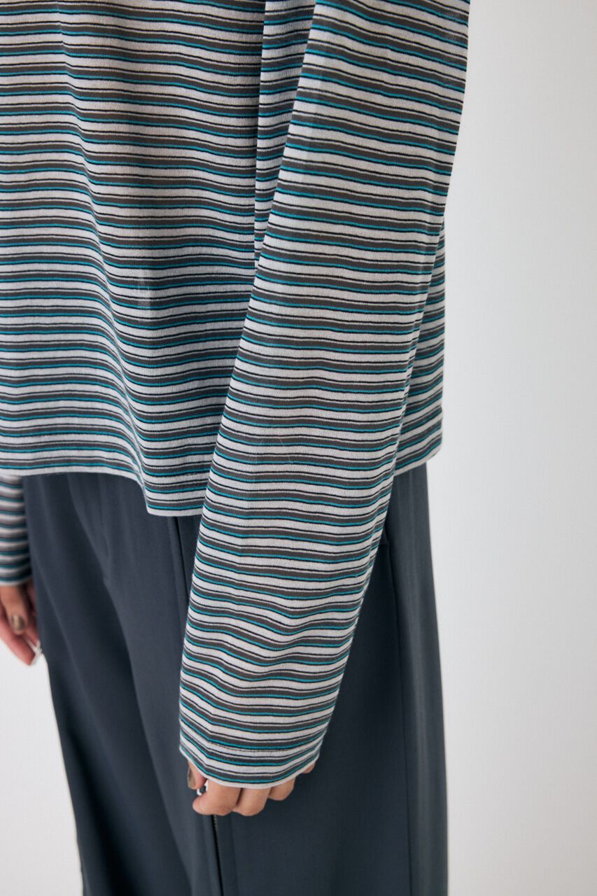 MOUSSY「SHEER BORDER ロンT」|Tシャツ・カットソー|