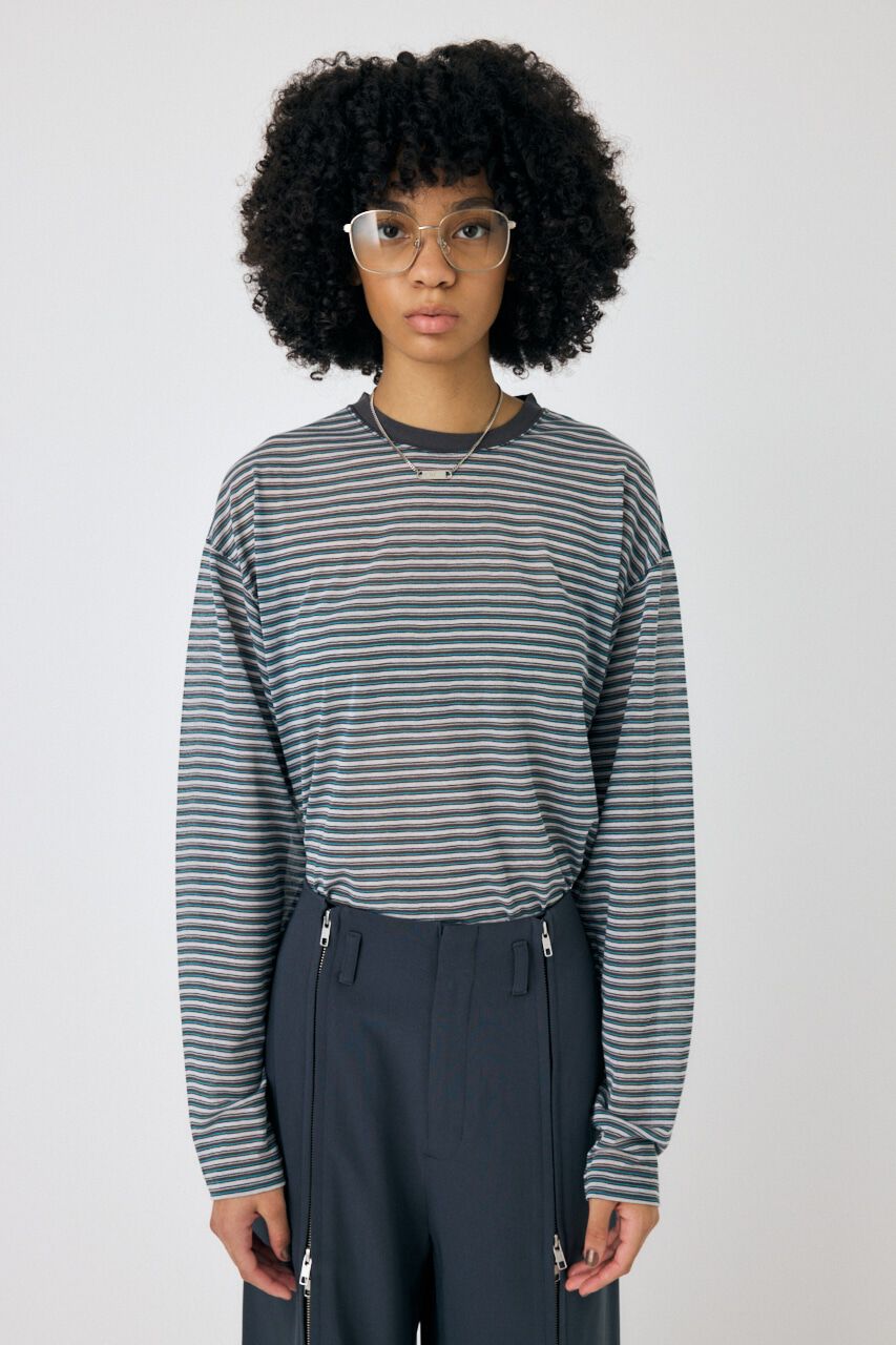 MOUSSY「SHEER BORDER ロンT」|Tシャツ・カットソー|