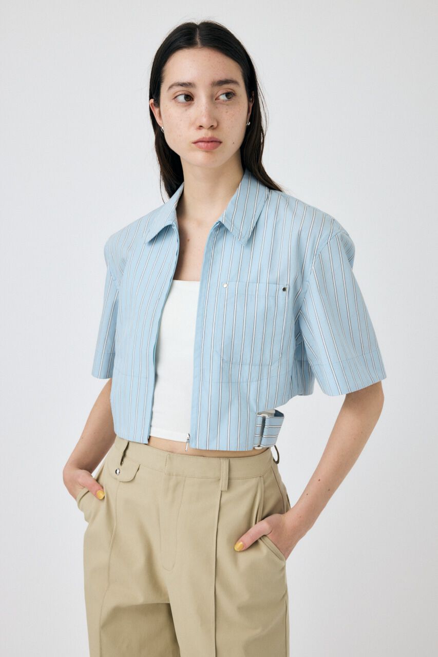 MOUSSY「CROPPED BELTED シャツ」|シャツ・ブラウス|