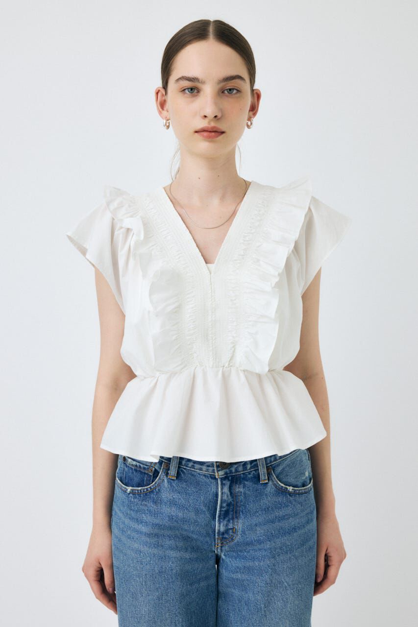 MOUSSY「SHIRRING RUFFLE PEPLUM トップス」|その他|