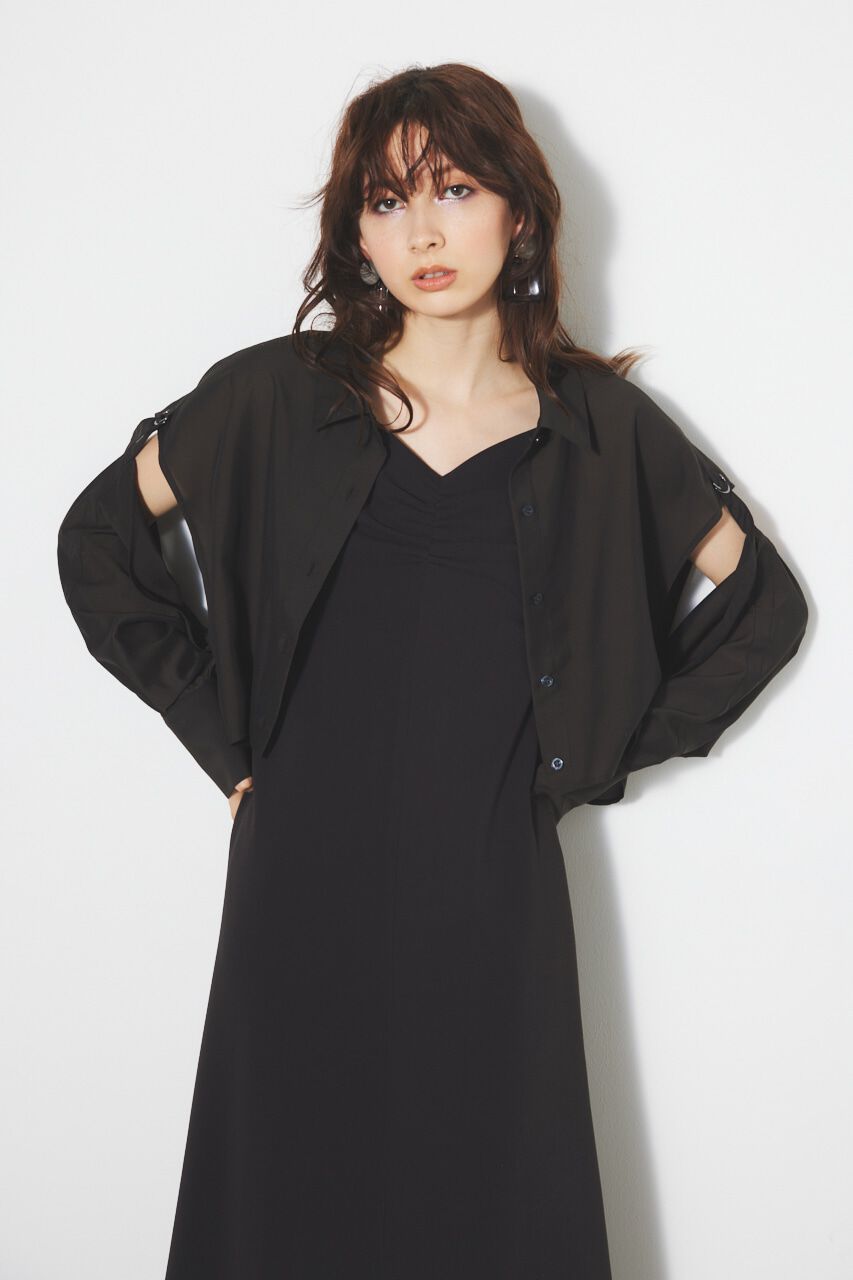 rienda「クロップドSH TOP」|シャツ・ブラウス|