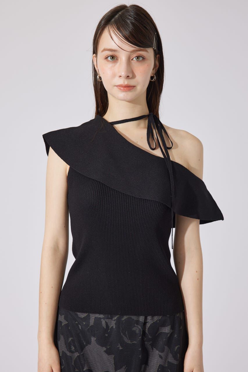 rienda「ワンショルダーニットトップス」|シャツ・ブラウス|