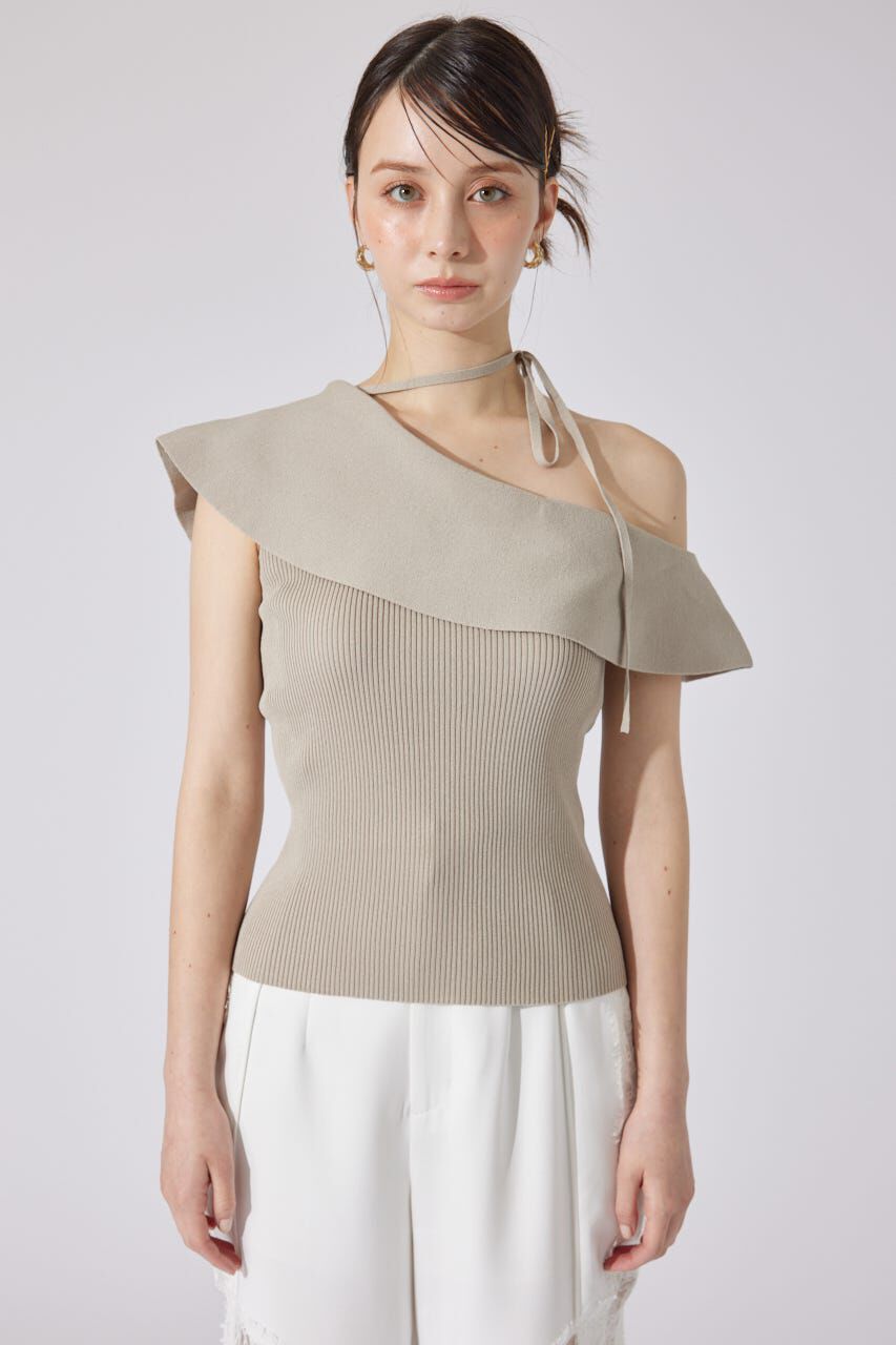 rienda「ワンショルダーニットトップス」|シャツ・ブラウス|