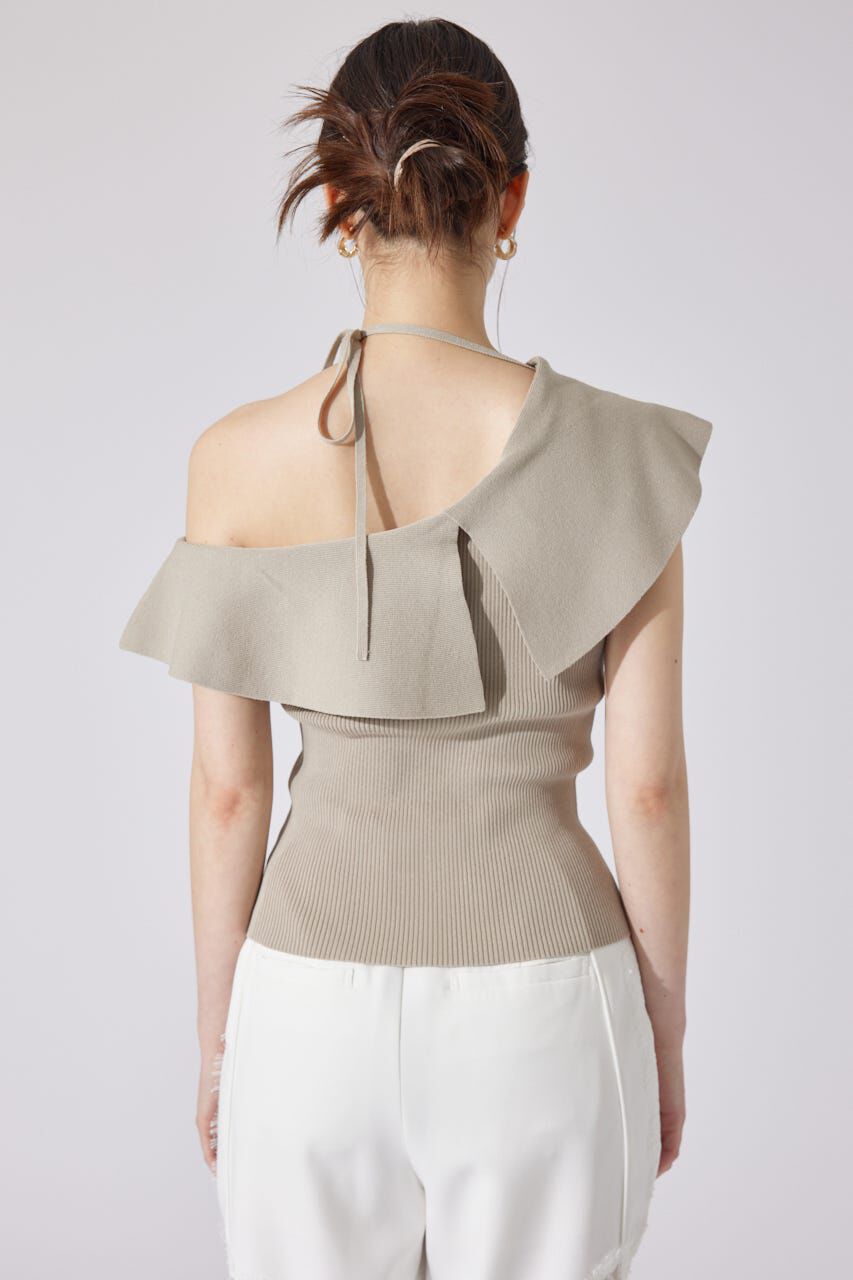 rienda「ワンショルダーニットトップス」|シャツ・ブラウス|