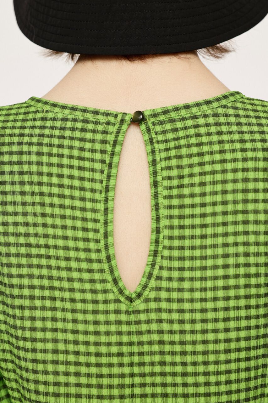 SLY「VOLUME SLEEVE CHECK トップス」|Tシャツ・カットソー|