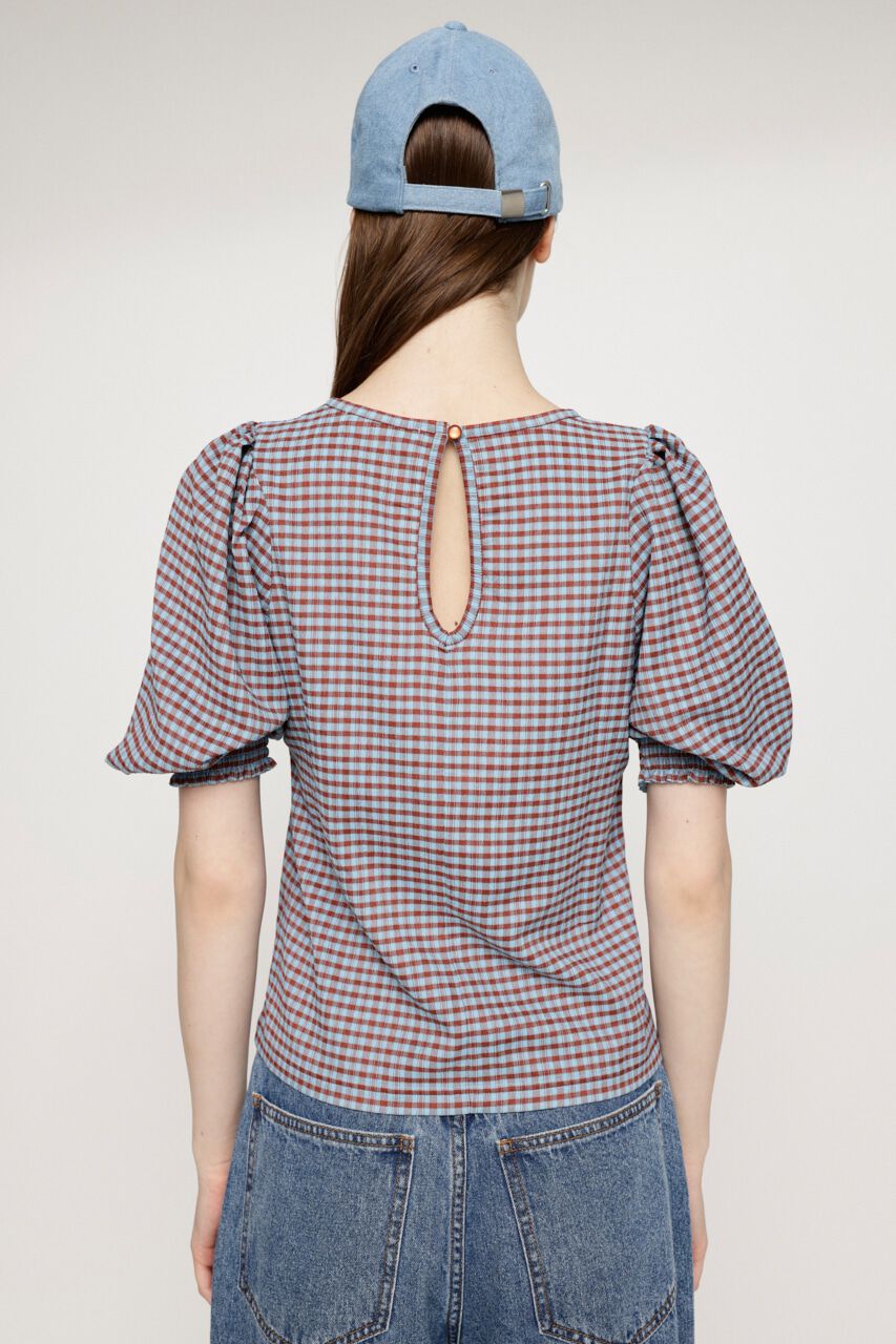 SLY「VOLUME SLEEVE CHECK トップス」|Tシャツ・カットソー|