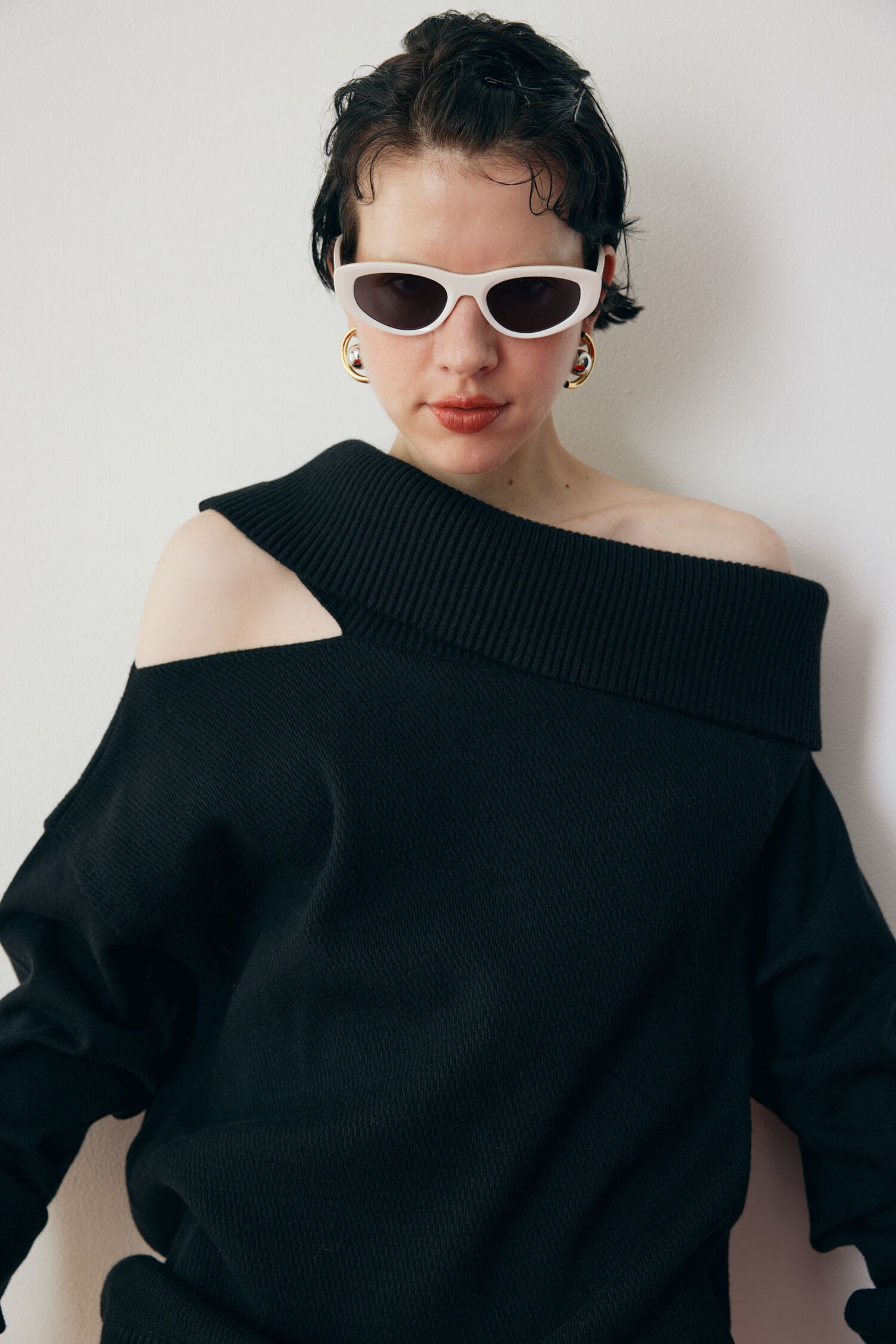 HeRIN.CYE「Thermal off shoulder tops」|ニット・セーター|