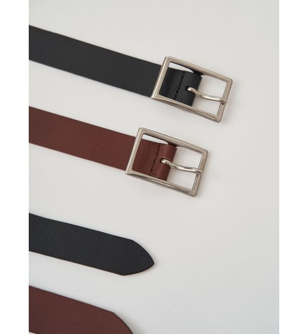 ELENDEEK「SQUARE BUCKLE BELT」|ベルト|ブラック
