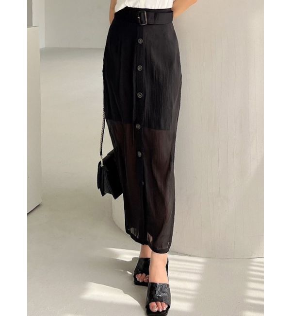 RESEXXY「シアーロングスカート」|スカート|ブラック