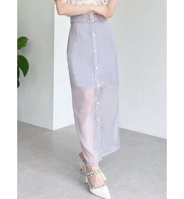 RESEXXY「シアーロングスカート」|スカート|ブルー