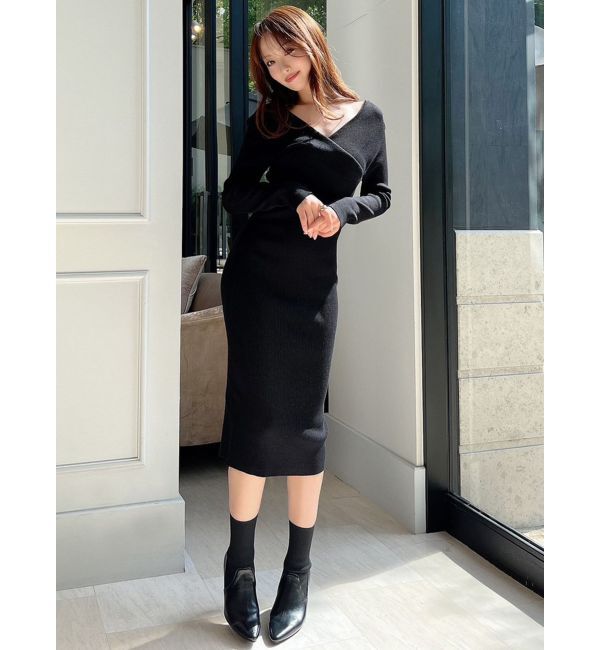 RESEXXY「フロントクロスニットタイトワンピース」|ワンピース|