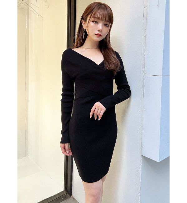 RESEXXY「フロントクロスニットタイトワンピース」|ワンピース|