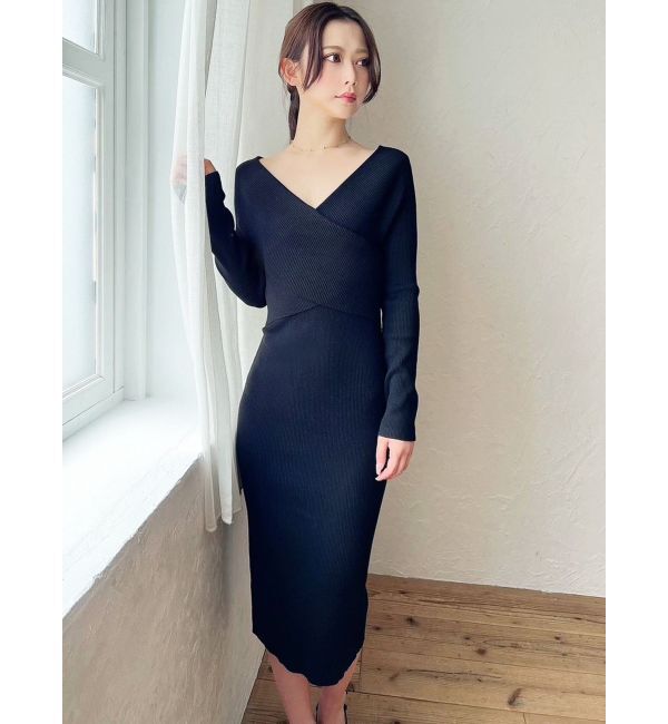 RESEXXY「フロントクロスニットタイトワンピース」|ワンピース|
