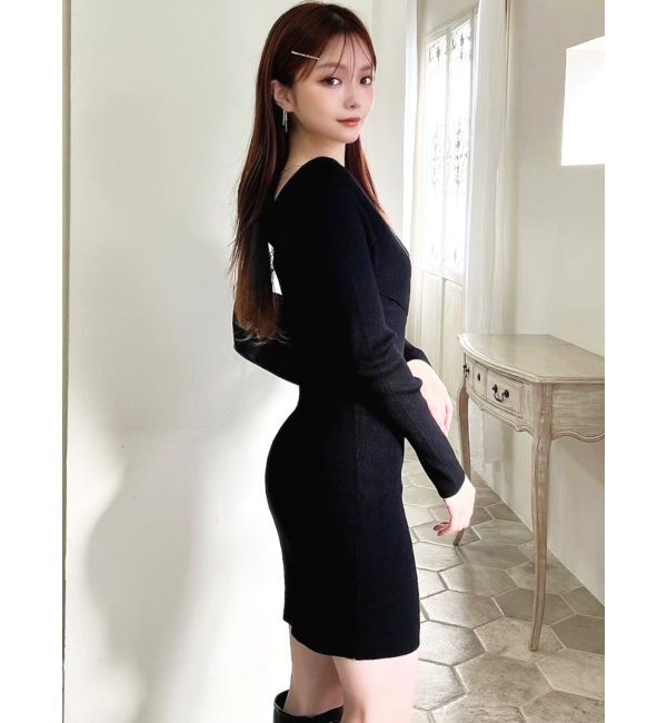 RESEXXY「フロントクロスニットタイトワンピース」|ワンピース|