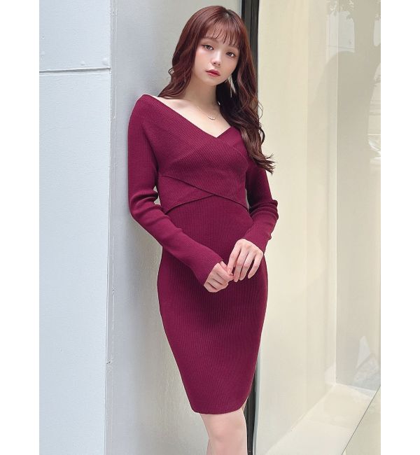 RESEXXY「フロントクロスニットタイトワンピース」|ワンピース|