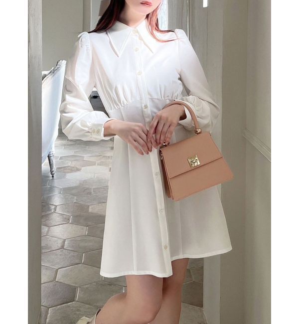 RESEXXY「コルセットシャツワンピース」|ワンピース|ホワイト