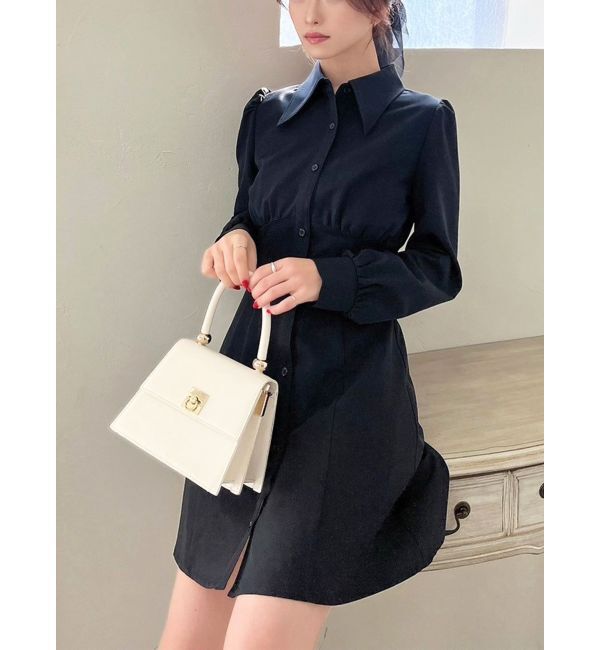 RESEXXY「コルセットシャツワンピース」|ワンピース|ブラック