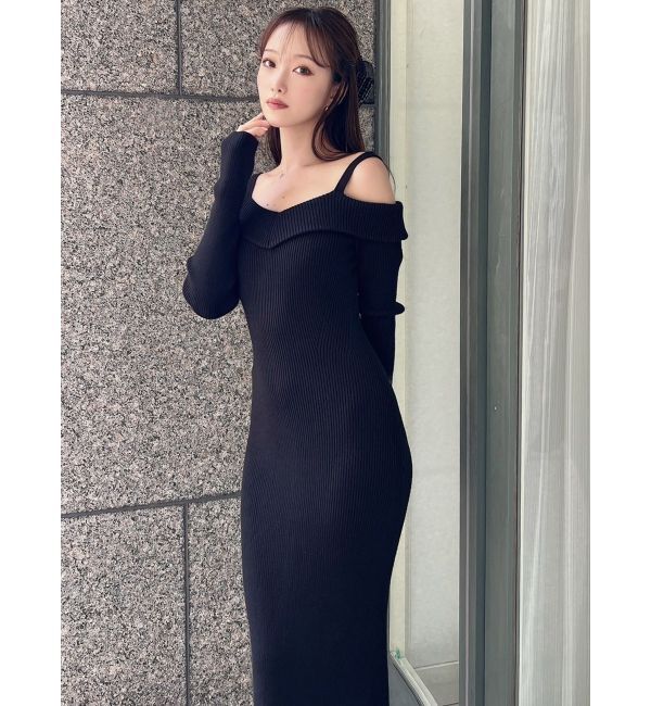 RESEXXY「オフショルタイトロングニットワンピース」|ワンピース|