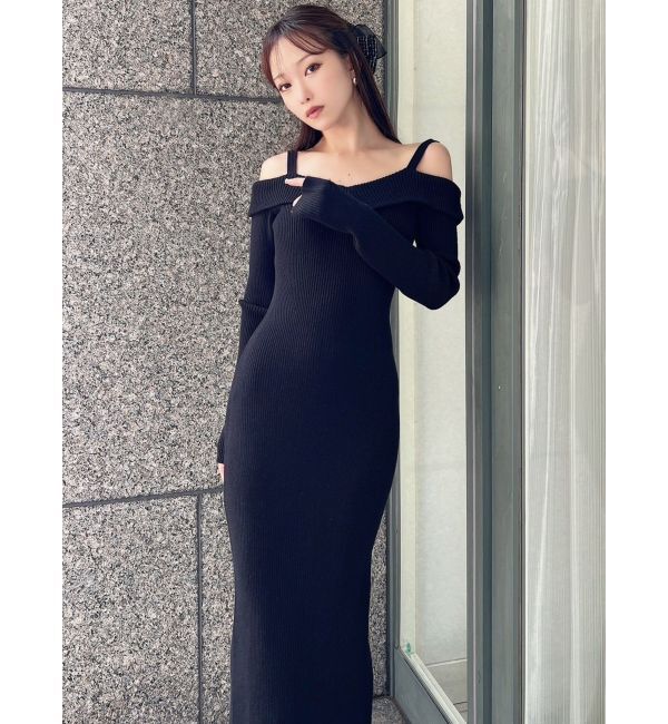 RESEXXY「オフショルタイトロングニットワンピース」|ワンピース|