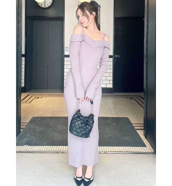 RESEXXY「オフショルタイトロングニットワンピース」|ワンピース|