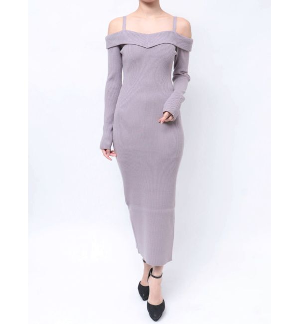 RESEXXY「オフショルタイトロングニットワンピース」|ワンピース|