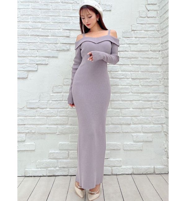 RESEXXY「オフショルタイトロングニットワンピース」|ワンピース|