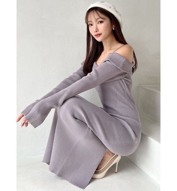 RESEXXY「オフショルタイトロングニットワンピース」|ワンピース|