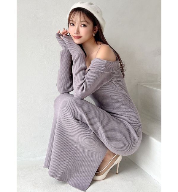 RESEXXY「オフショルタイトロングニットワンピース」|ワンピース|