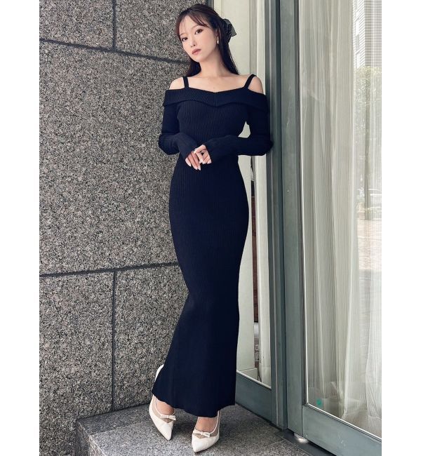 RESEXXY「オフショルタイトロングニットワンピース」|ワンピース|