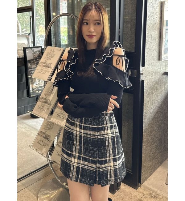 dazzlin「ショルダーオープンフリルニット」|ニット・セーター|