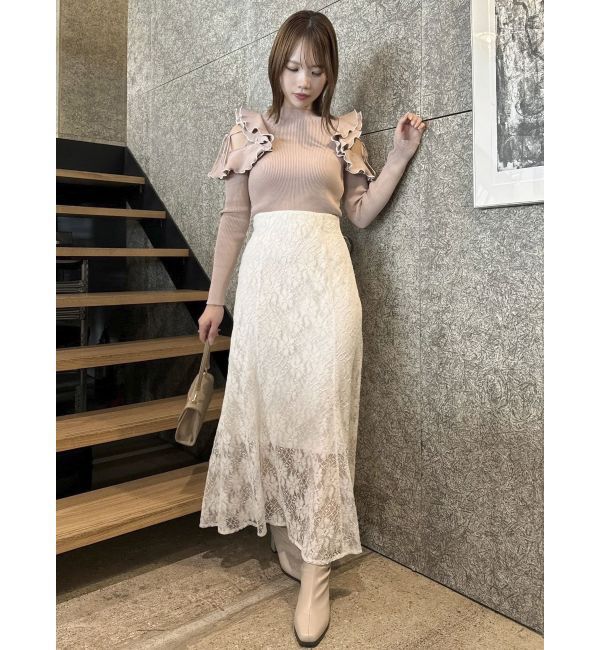 dazzlin「ショルダーオープンフリルニット」|ニット・セーター|