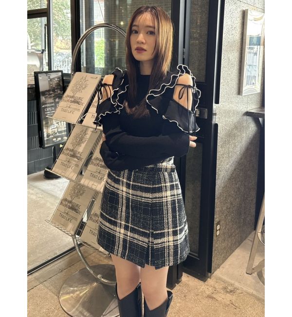 dazzlin「ショルダーオープンフリルニット」|ニット・セーター|